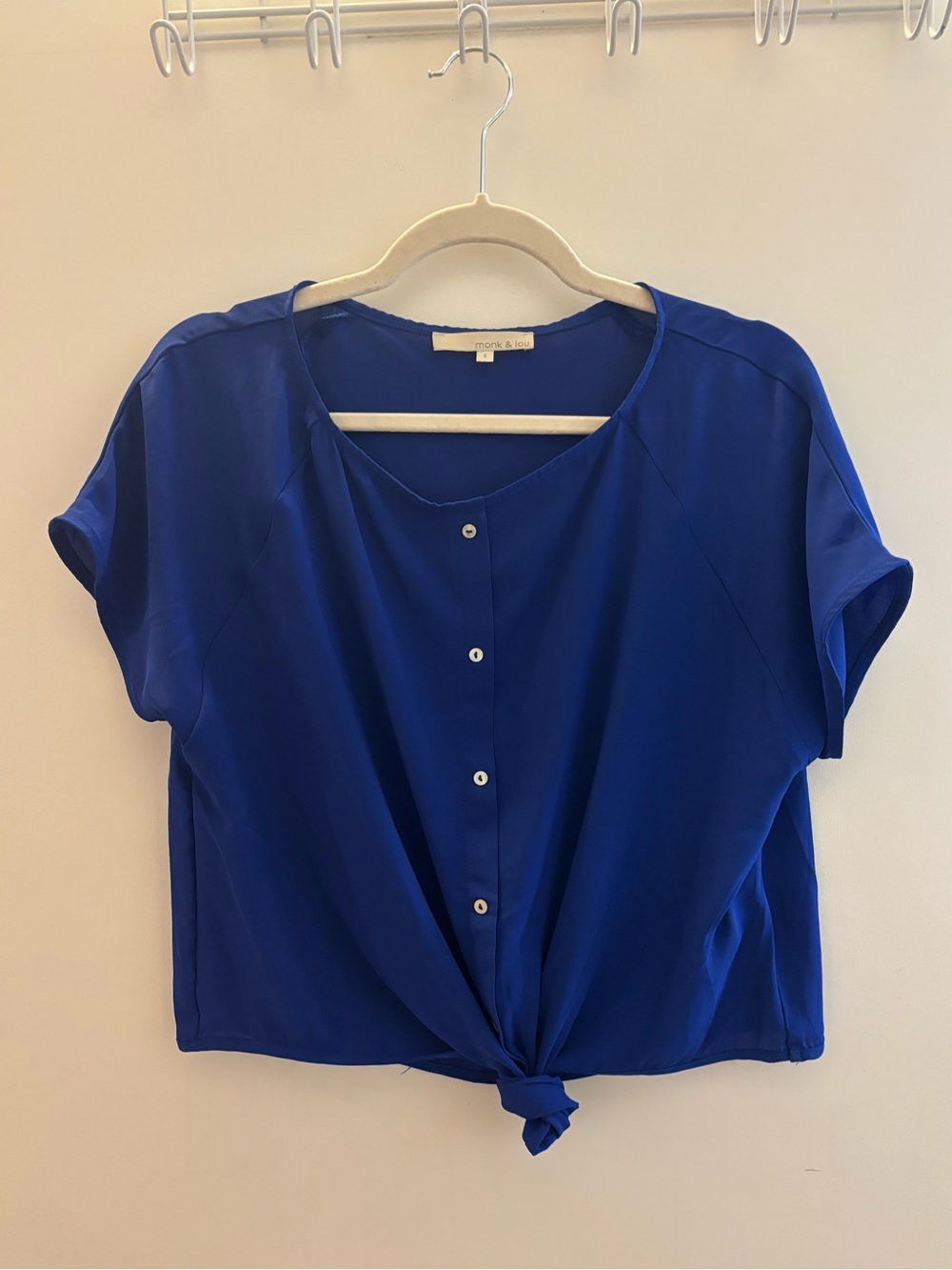 Monk & Lou Front Tie Hem Blouse